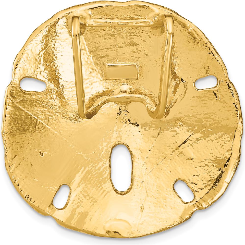 14K Yellow Gold Sand Dollar Omega Slide Pendant - 35mm by Oro Pregiato