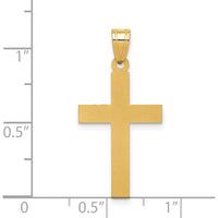 14K Yellow Gold Sandblasted Cross Pendant - 28mm Length by Oro Pregiato