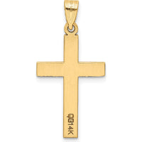 14K Yellow Gold Sandblasted Cross Pendant - 28mm Length by Oro Pregiato