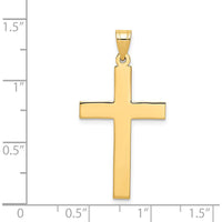 14K Yellow Gold Sandblasted Cross Pendant with Polished Finish by Oro Pregiato