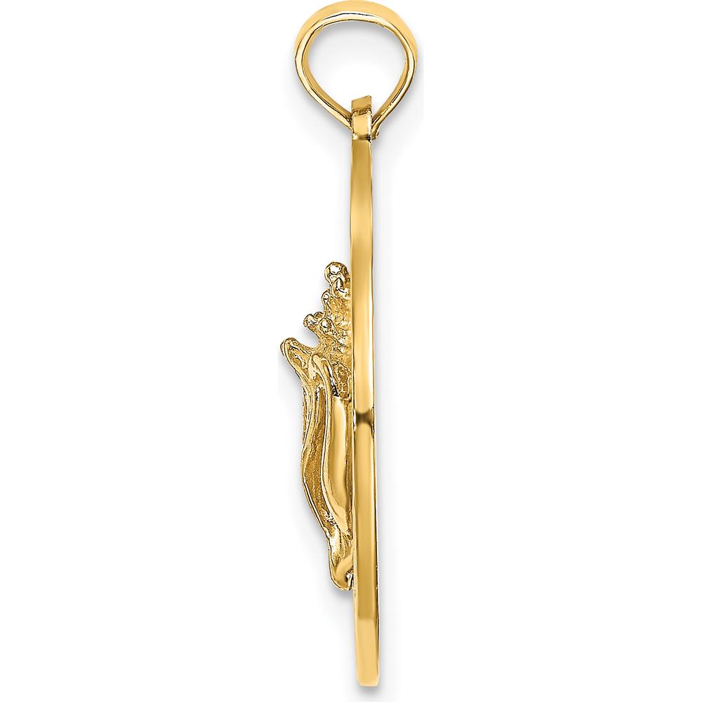 14K Yellow Gold Sanibel Conch Shell Circle Pendant by Oro Pregiato