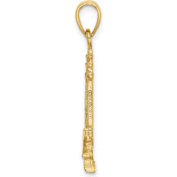 14K Yellow Gold Sanibel Island Lighthouse Motif Pendant with Textured Detailing by Oro Pregiato