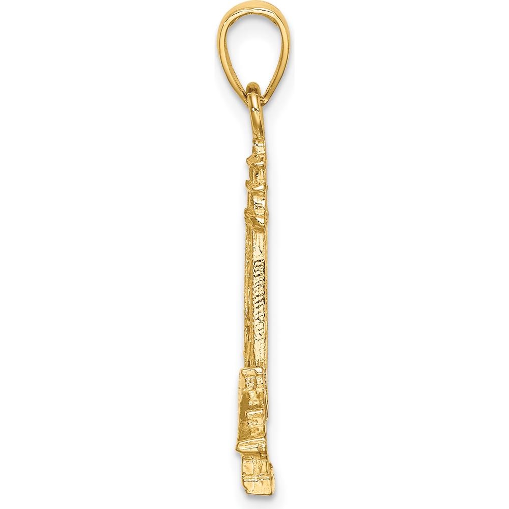 14K Yellow Gold Sanibel Island Lighthouse Motif Pendant with Textured Detailing by Oro Pregiato