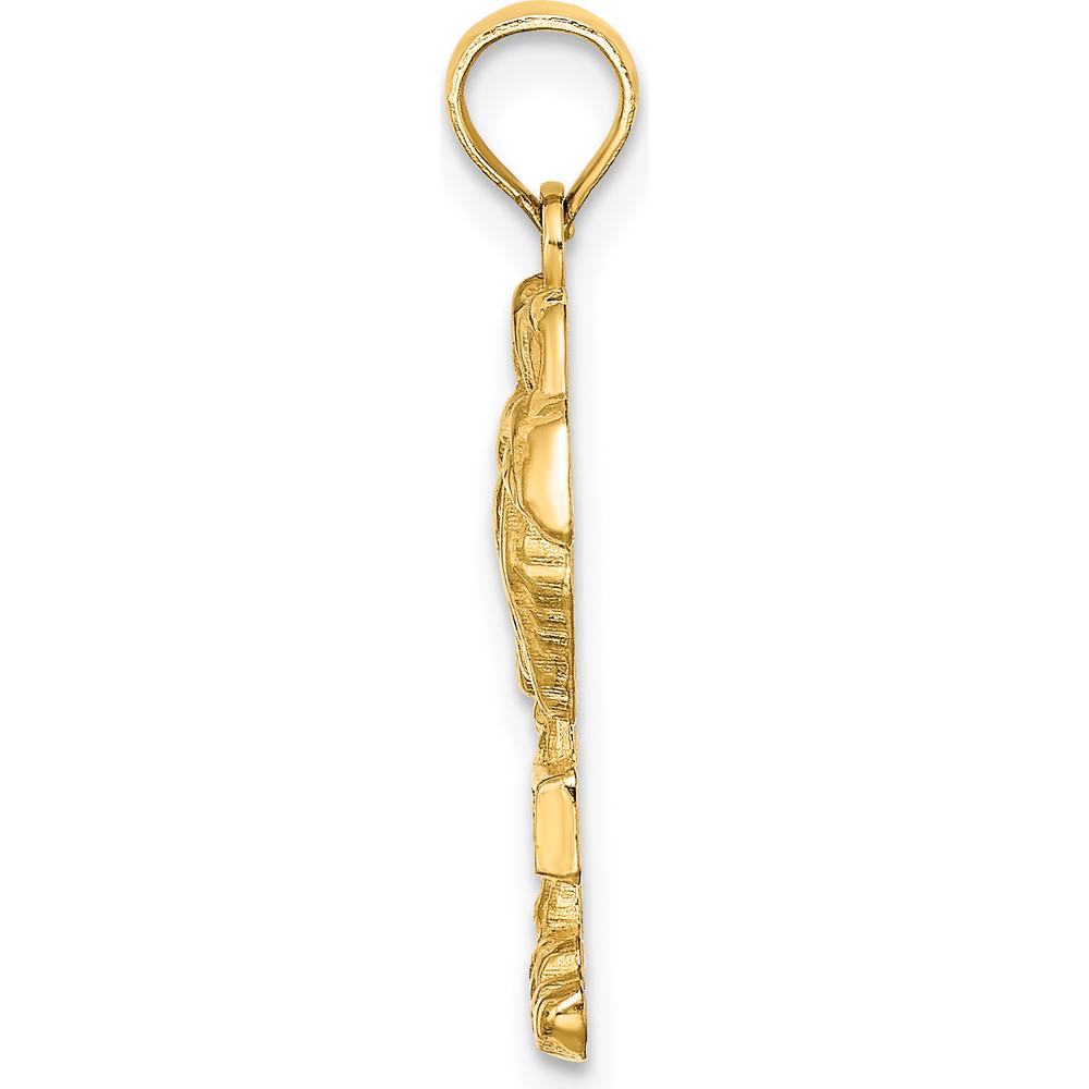 14K Yellow Gold Sanibel Palm Tree Charm Pendant - 24.8mm by Oro Pregiato