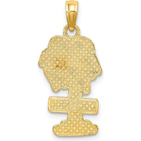 14K Yellow Gold Sanibel Palm Tree Charm Pendant - 24.8mm by Oro Pregiato