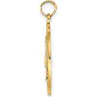 14K Yellow Gold Sanibel Sailboat Circle Pendant by Oro Pregiato