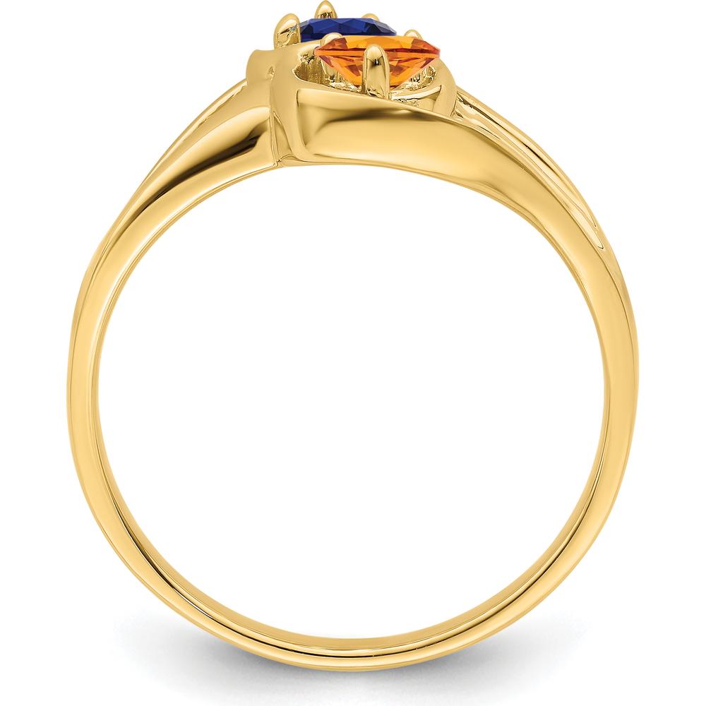 14K Yellow Gold Sapphire and Citrine Family Ring with Diamond Accents by Monteluci Fine Jewelry