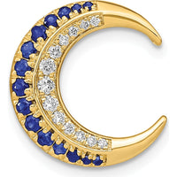 14K Yellow Gold Sapphire and Diamond Moon Chain Slide Pendant by Lumare Gioia