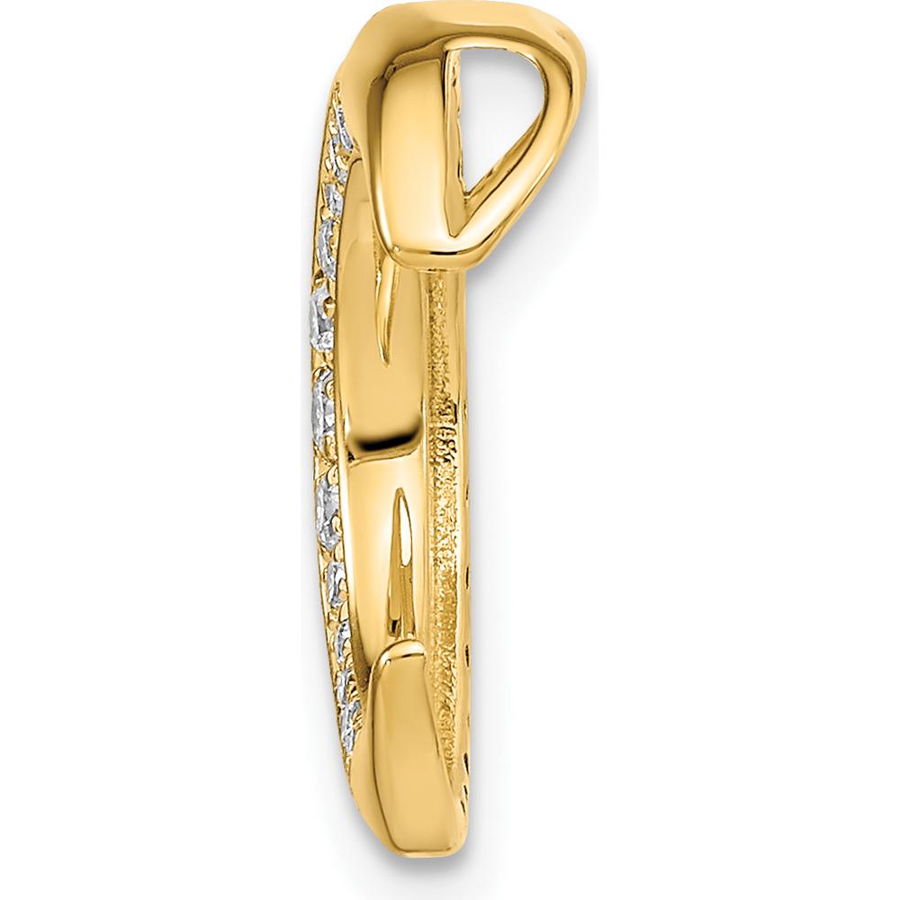 14K Yellow Gold Sapphire and Diamond Moon Chain Slide Pendant by Lumare Gioia