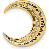 14K Yellow Gold Sapphire and Diamond Moon Chain Slide Pendant by Lumare Gioia