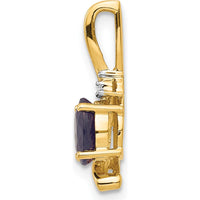 14K Yellow Gold Sapphire and Diamond Pendant with Oval Sapphire - 0.6 Carat Sapphire Weight, 0.007 Carat Diamond Weight by Oro Pregiato