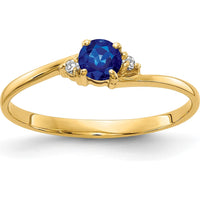 14K Yellow Gold Sapphire and Diamond Ring - 0.35 Carat Total Sapphire Weight, 0.016 Carat Total Diamond Weight by Monteluci Fine Jewelry