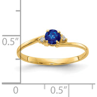 14K Yellow Gold Sapphire and Diamond Ring - 0.35 Carat Total Sapphire Weight, 0.016 Carat Total Diamond Weight by Monteluci Fine Jewelry