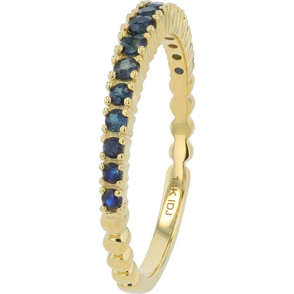 14K Yellow Gold Sapphire Band with 0.31 - 0.43 Carat Total Round Sapphires