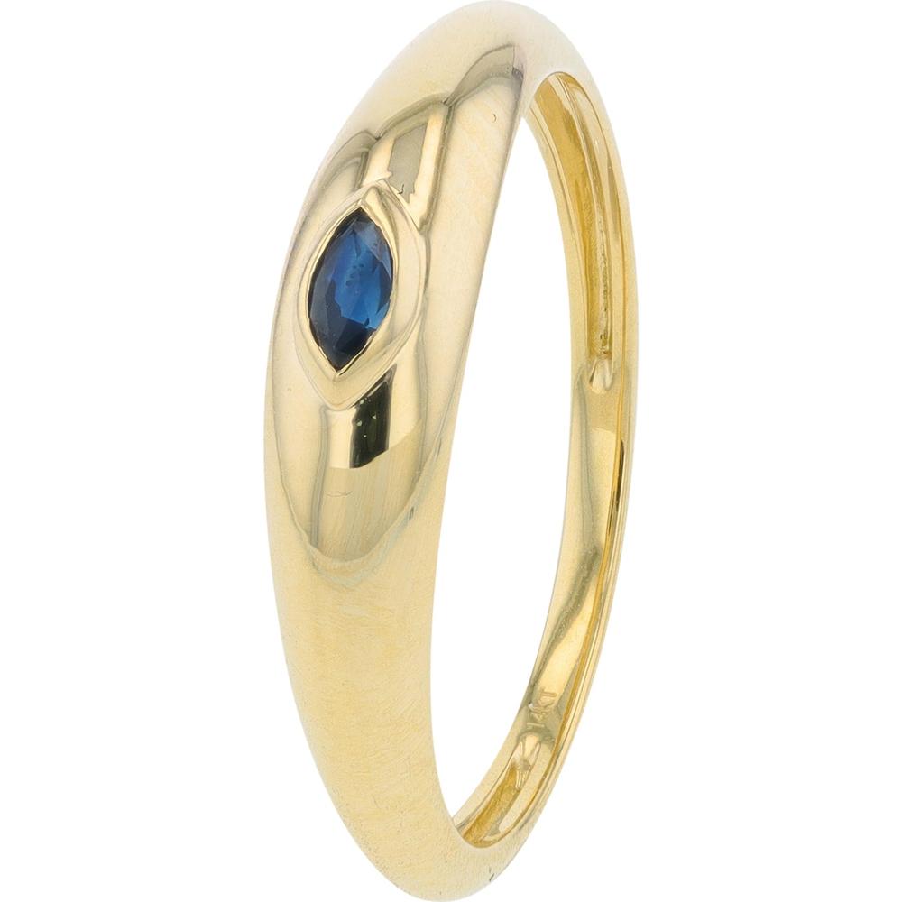 14K Yellow Gold Sapphire Bezel Set Ring - 0.09 Carat Sapphire