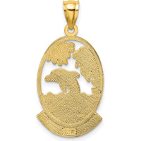 14K Yellow Gold Sarasota Dolphin Sunset Charm - 30mm Length by Oro Pregiato
