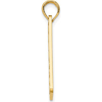 14K Yellow Gold Sarasota License Plate Charm Pendant - Textured Gold Design by Oro Pregiato