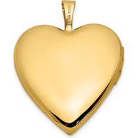 14K Yellow Gold Satin and Polished Angel Wings Heart Locket Pendant with Photo Compartments by Oro Pregiato