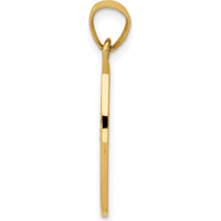 14K Yellow Gold Satin and Polished Baptism Rectangular Pendant - Solid Casted Construction by Oro Pregiato