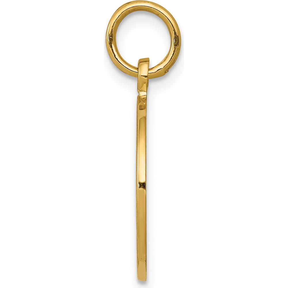 14K Yellow Gold Satin and Polished Communion Round Disc Charm - Faith-Inspired Pendant by Oro Pregiato