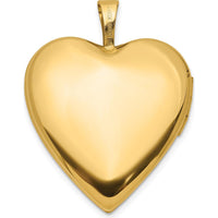 14K Yellow Gold Satin and Polished Diamond Star Heart Locket - 0.05 Carat Diamond by Oro Pregiato