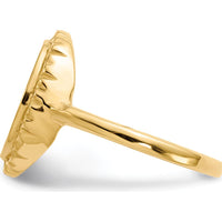 14K Yellow Gold Satin and Polished Finish Signet Ring - Customizable and Engravable by 0