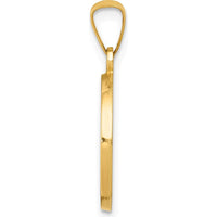 14K Yellow Gold Satin and Polished First Holy Communion Medal Pendant - Religious Keepsake by Oro Pregiato
