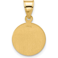 14K Yellow Gold Satin and Polished Miraculous Medal Pendant - 21mm by Oro Pregiato