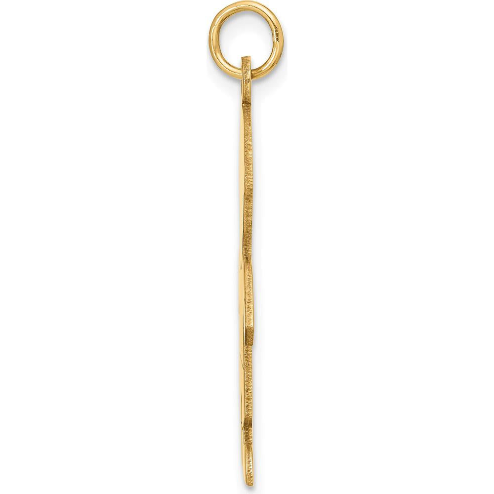 14K Yellow Gold Satin Boy Charm Pendant - 34mm x 15mm by Oro Pregiato