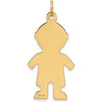 14K Yellow Gold Satin Boy Charm Pendant - 34mm x 15mm by Oro Pregiato