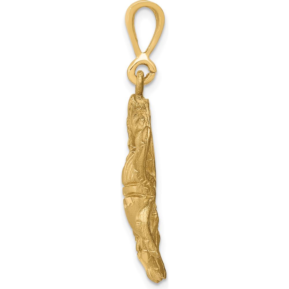 14K Yellow Gold Satin Cancer Zodiac Charm Pendant - 35mm Length by Oro Pregiato
