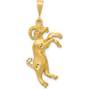 14K Yellow Gold Satin Diamond-Cut Aries Zodiac Charm Pendant by Oro Pregiato