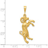 14K Yellow Gold Satin Diamond-Cut Aries Zodiac Charm Pendant by Oro Pregiato