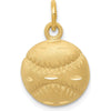 14K Yellow Gold Satin Diamond-Cut Baseball Charm - 20mm by Oro Pregiato