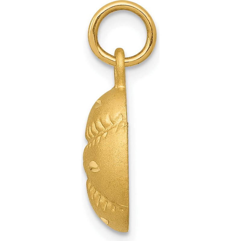 14K Yellow Gold Satin Diamond-Cut Baseball Charm - 20mm by Oro Pregiato