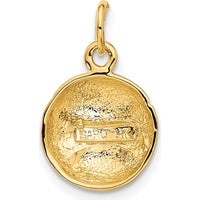 14K Yellow Gold Satin Diamond-Cut Baseball Charm - 20mm by Oro Pregiato
