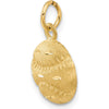14K Yellow Gold Satin Diamond-Cut Baseball Charm - 20mm by Oro Pregiato