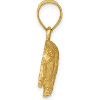 14K Yellow Gold Satin Diamond-Cut Bear Pendant - 18.5mm Length by Oro Pregiato
