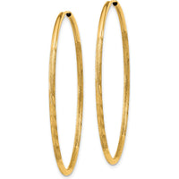 14K Yellow Gold Satin Diamond-Cut Endless Hoop Earrings - 40mm by Oro Pregiato