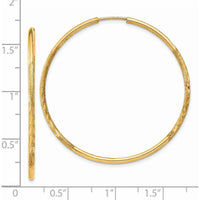 14K Yellow Gold Satin Diamond-Cut Endless Hoop Earrings - 40mm by Oro Pregiato