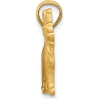 14K Yellow Gold Satin Diamond-Cut German Shepherd Dog Pendant - Solid Design by Oro Pregiato