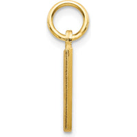 14K Yellow Gold Satin Diamond-Cut Letter M Initial Charm by Oro Pregiato