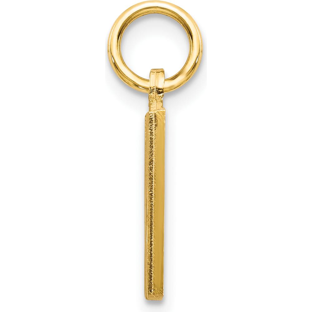 14K Yellow Gold Satin Diamond-Cut Letter M Initial Charm by Oro Pregiato