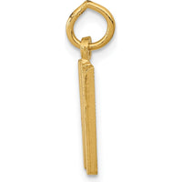 14K Yellow Gold Satin Diamond-Cut Letter W Initial Charm by Oro Pregiato
