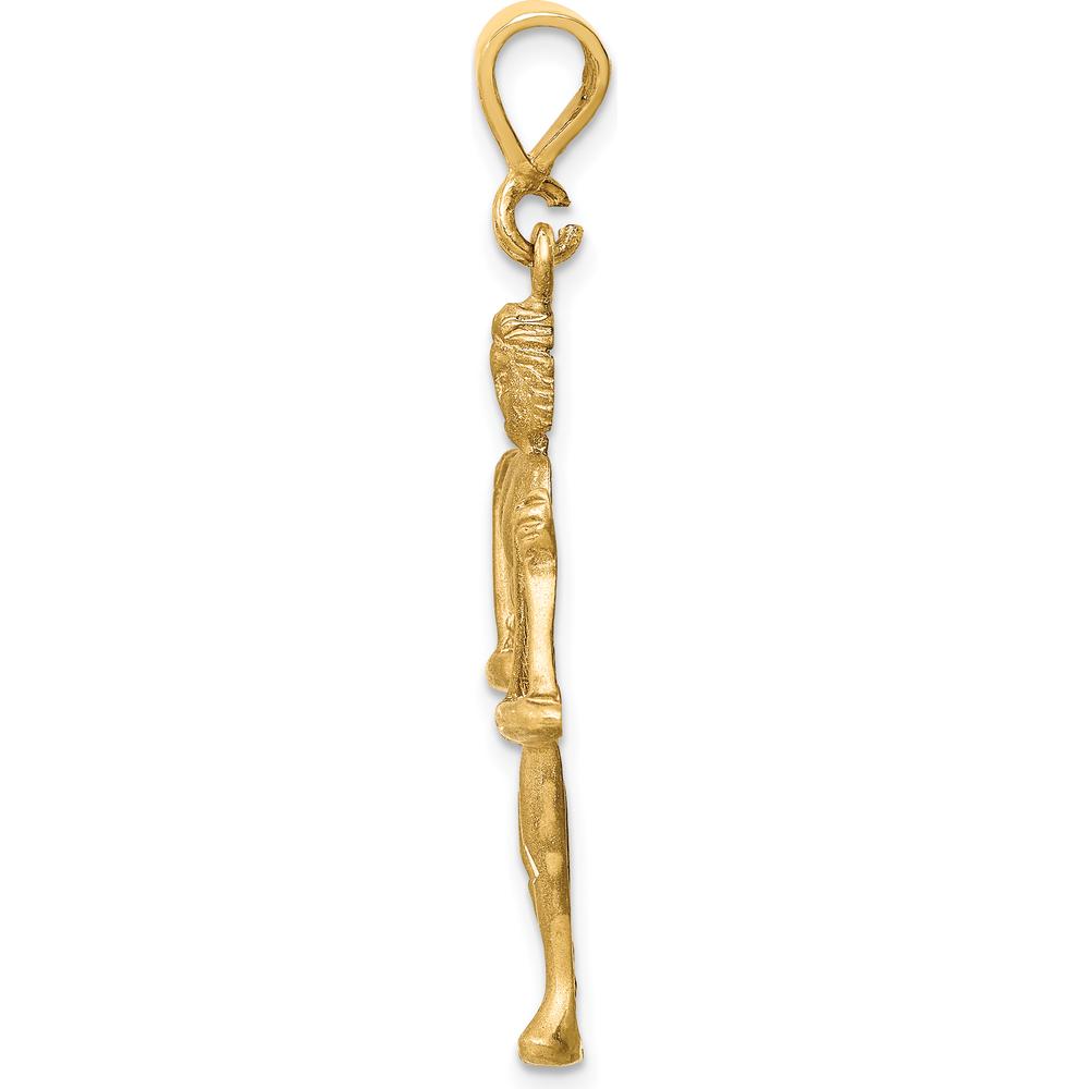14K Yellow Gold Satin Diamond-cut Libra Zodiac Charm - 30mm Length by Oro Pregiato