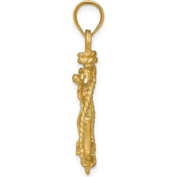 14K Yellow Gold Satin Diamond-Cut Mariners Crucifix Pendant by Oro Pregiato