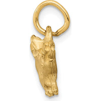 14K Yellow Gold Satin Diamond-Cut Pig Charm - 15.5mm Length by Oro Pregiato