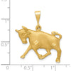 14K Yellow Gold Satin Diamond-Cut Taurus Zodiac Pendant Charm by Oro Pregiato