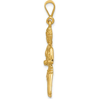 14K Yellow Gold Satin Diamond-Cut Virgo Zodiac Charm Pendant by Oro Pregiato