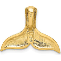 14K Yellow Gold Satin Diamond-Cut Whale Tail Omega Slide Pendant by Oro Pregiato